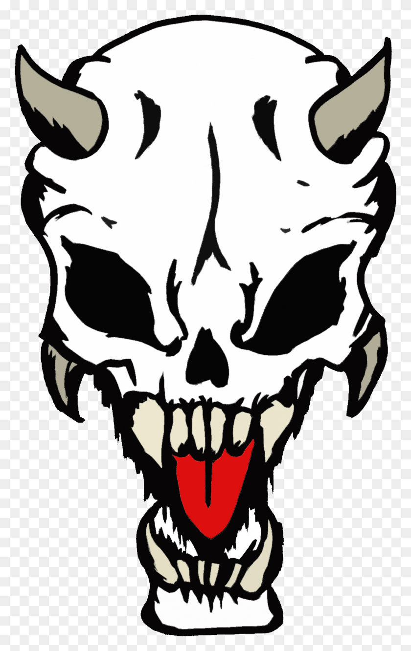 1054x1720 Devil Clipart Skull - Skull With Flames Clipart