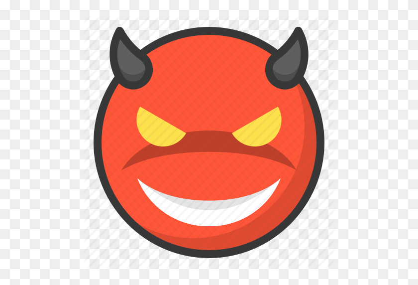 512x512 Diablo, Emoji, Emoticon, Mal, Expresión, Cara Icono - Diablo Emoji Png