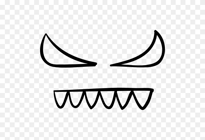 512x512 Devil Eyes And Teeth Of Halloween - Demon Eyes PNG