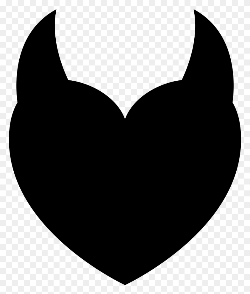 824x981 Devil Heart With Two Horns Png Icon Free Download - Devil Horns PNG