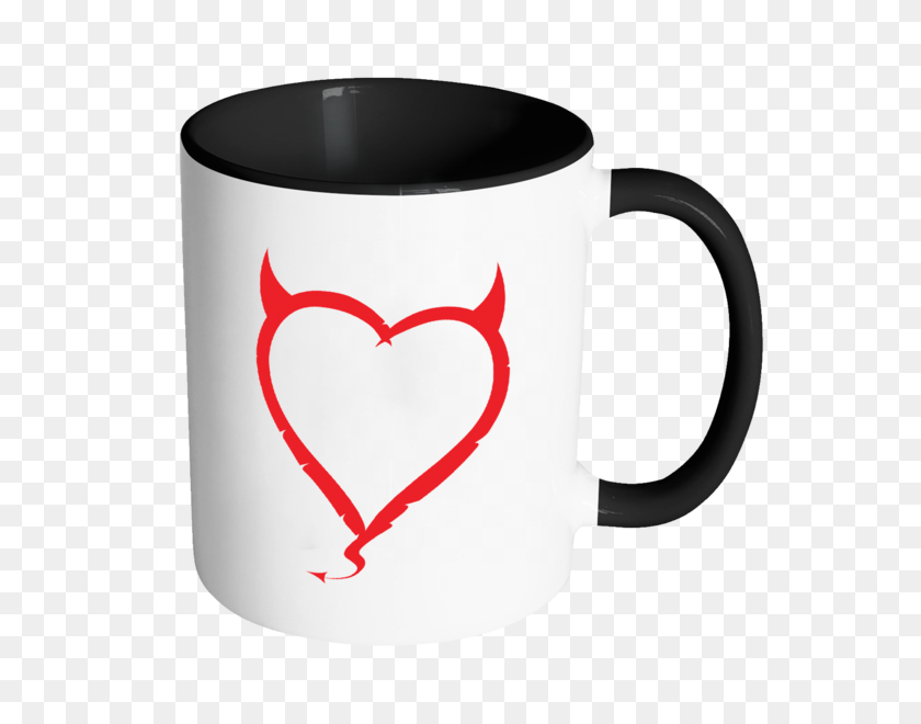 Devil Horns Heart Color Accent Coffee Mug J S Graphics Devil