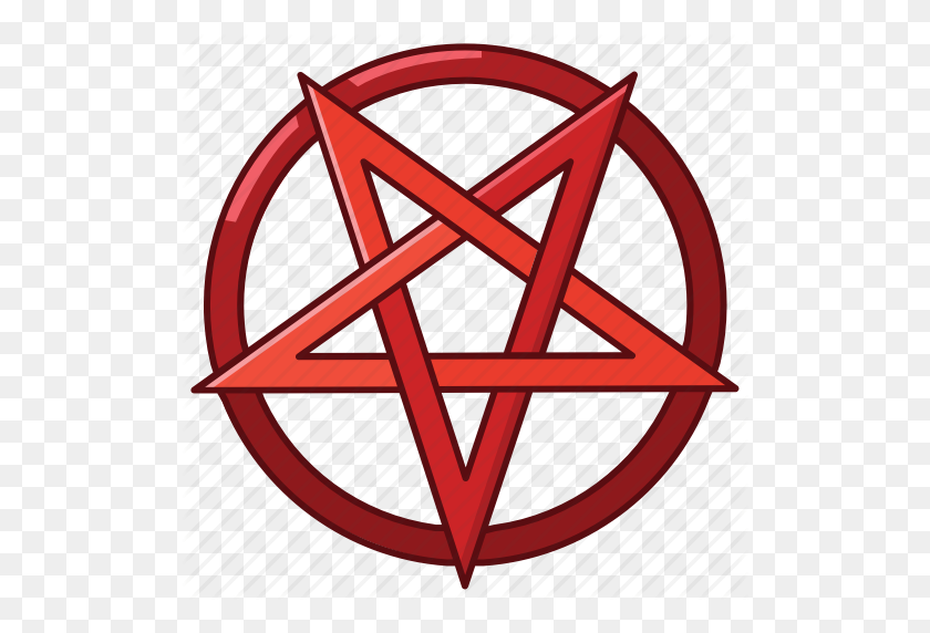 512x512 Дьявол, Язычество, Пентаграмма, Сатана, Сатанинский, Сатанизм, Значок Звезды - Пентаграмма Png