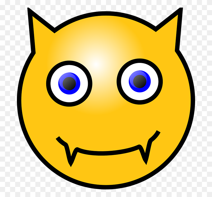 706x720 Devil Smiley Faces Group With Items - Evil Smile Clipart