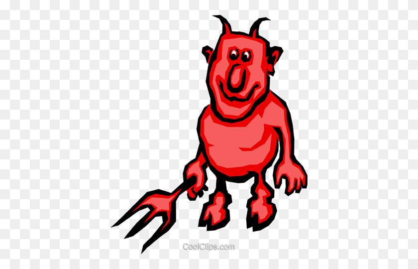 396x480 Devil With Pitch Fork Royalty Free Vector Clip Art Clipart - Devil Clipart Free