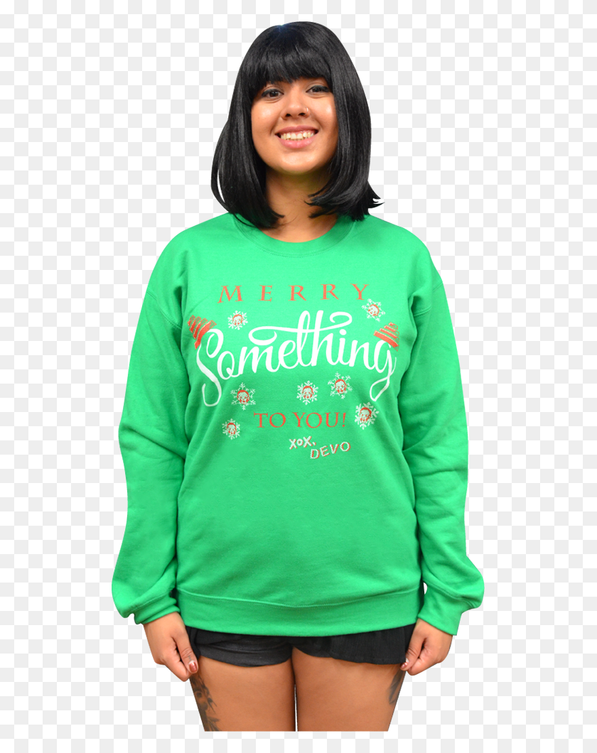 525x1000 Devo Merry Something To You Ugly Christmas Sweater Atom Age - Ugly Christmas Sweater PNG