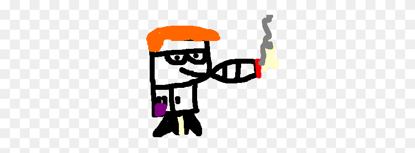 300x250 Dexter Smokes Weed In His Laboratory Drawing - Dexter PNG