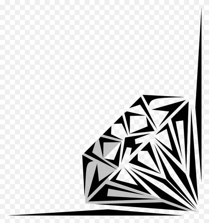958x1028 Diamond Border Clipart Free Transparent Images With Cliparts - Pokemon Clipart Black And White