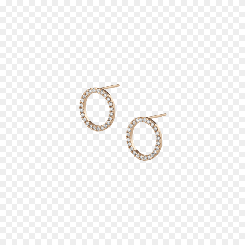 1024x1024 Diamond Circle Earrings With White Diamonds Aurate New York - Silver Circle PNG