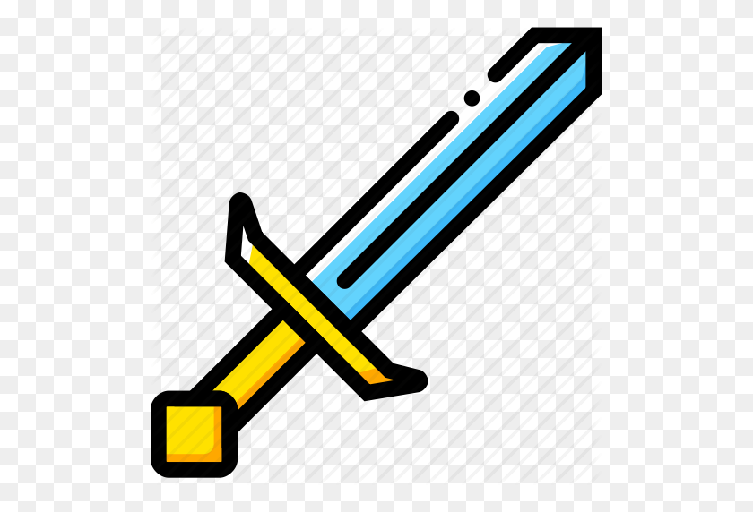 503x512 Diamond, Game, Minecraft, Sword, Yellow Icon - Minecraft Sword PNG