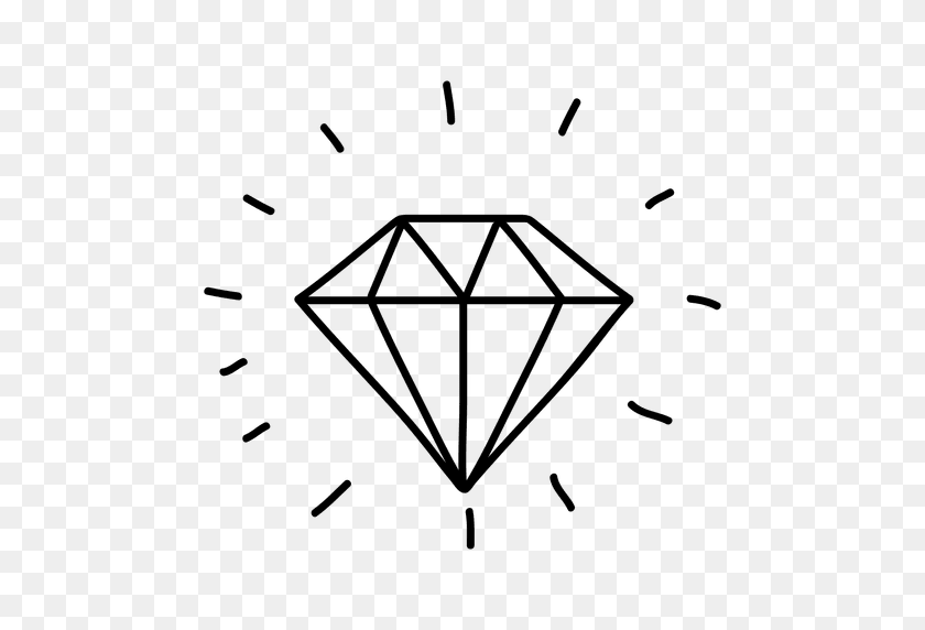 512x512 Doodle De Gema De Diamante - Diamante Png