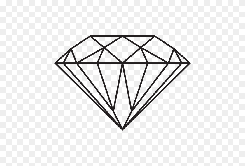 512x512 Diamante De La Piedra Preciosa Icono De Trazo - Diamante Vector Png