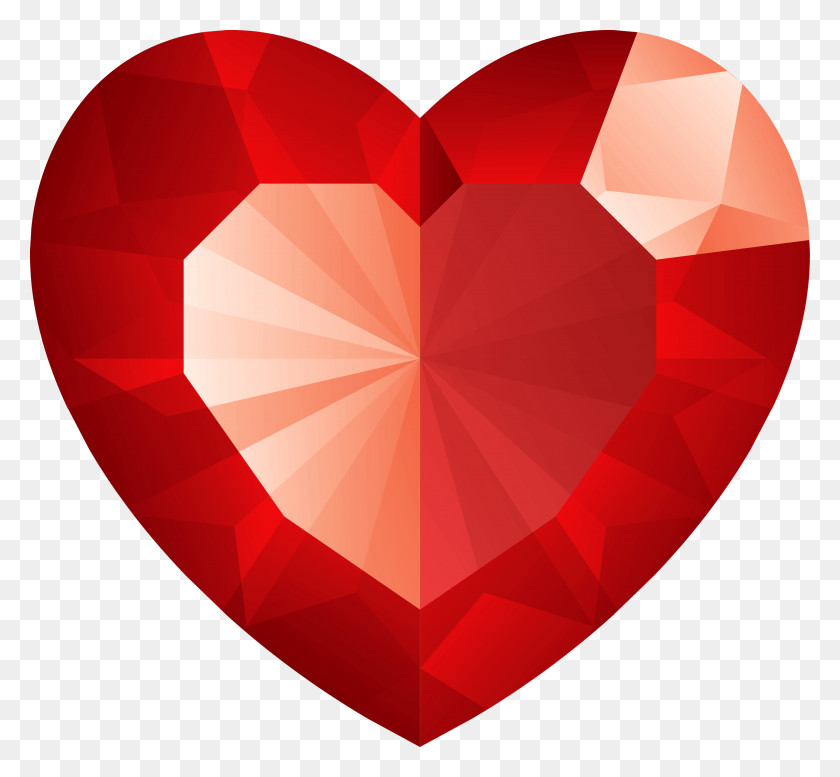 3000x2758 Diamond Heart Png Transparent Red - 3d Heart PNG