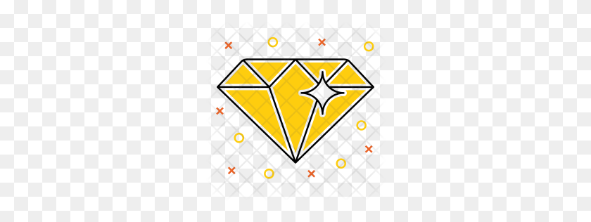 256x256 Icono De Diamante - Esquema De Diamante Png