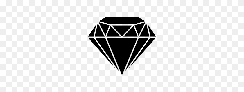 256x256 Diamond Jewel Flat Icon - PNG Diamond