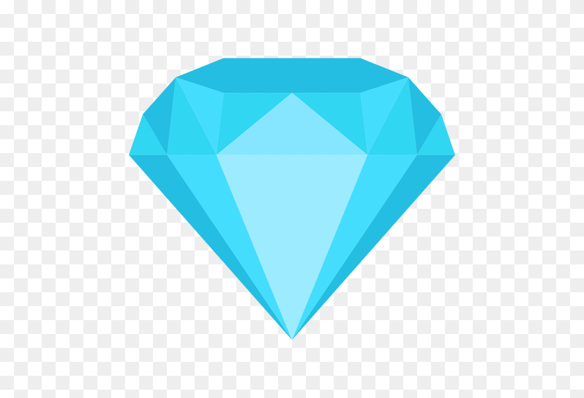 512x512 Diamond Jewel Flat Icon - Diamond Vector PNG