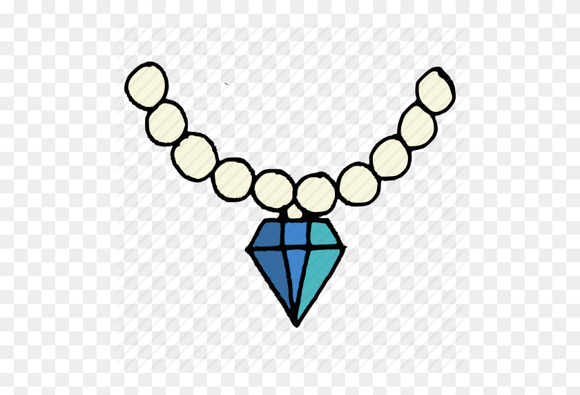 512x512 Diamante, Joya, Joyería, Collar, Fiesta, Perla, Icono De Desgaste - Clipart De Collar De Perlas