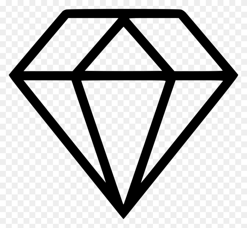 980x898 Diamond Png Icon Free Download - Diamond Outline PNG