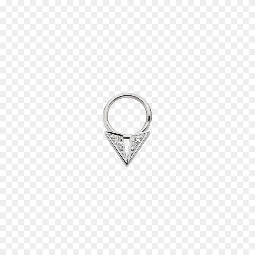 1024x1024 Diamond Point Septum Ring Pierced Meadowlark Jewellery - Septum Piercing PNG