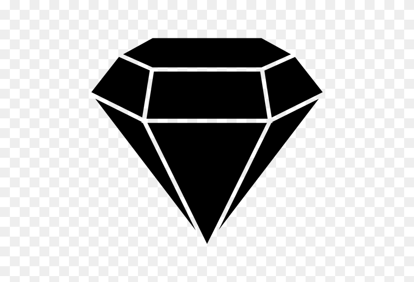 512x512 Diamond Precious Gemstone Black Icon - Diamond Icon PNG