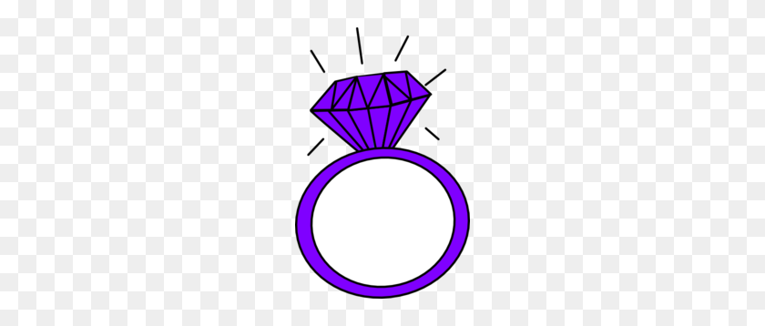 192x298 Anillo De Diamantes - Clipart Púrpura
