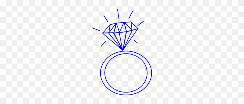 207x300 Diamond Ring Blue Clip Art - Diamond Ring Clipart PNG