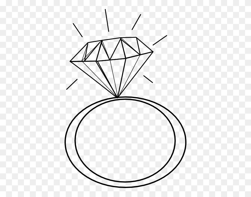 408x599 Diamond Ring Clip Art - Gold Ring Clipart