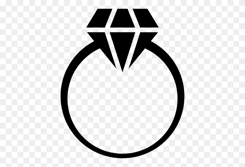 512x512 Diamond Ring Png Icon - Black Ring PNG