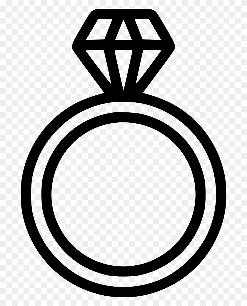 700x980 Diamond Ring Png Icon Free Download - Diamond Outline PNG