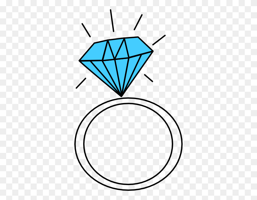 354x594 Diamond Ring Teal Clip Art - Ring Clipart