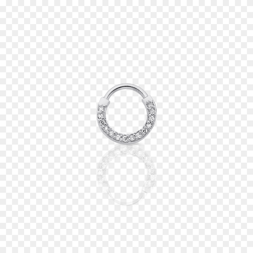 1024x1024 Diamond Septum Ring Pierced Meadowlark Jewellery - Septum Piercing PNG