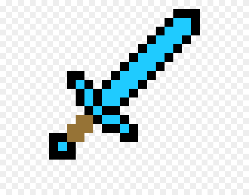 510x600 Diamond Sword From Minecraft Pixel Art Maker - Diamond Sword PNG