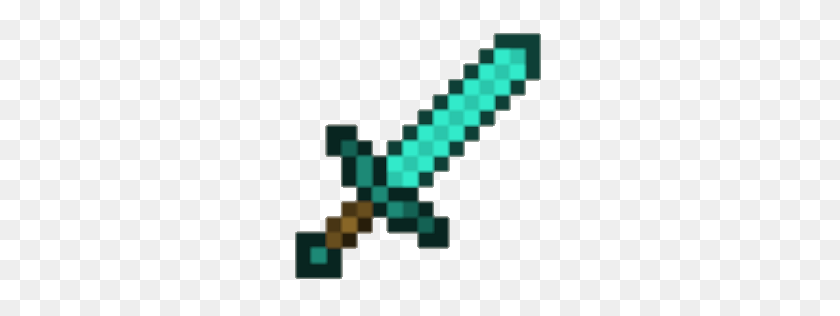256x256 Diamond Sword Icon - Minecraft Diamond Sword PNG