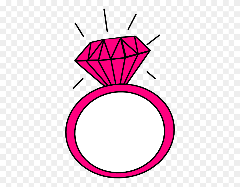 384x595 Diamantes Clipart Pink Ring - Flush Clipart