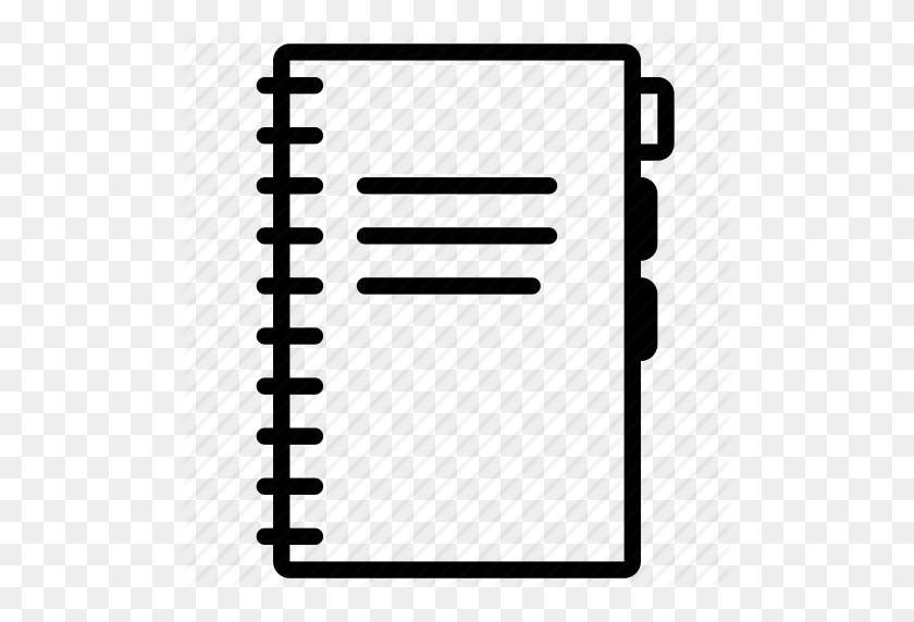 512x512 Diario, Diario, Cuaderno, Bloc De Notas, Cuaderno De Bocetos, Espiral, Icono De Libro De Texto - Cuaderno De Espiral Png