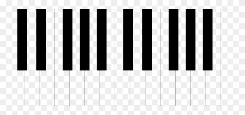 1755x750 Цифровое Пианино Музыкальная Клавиатура Компьютерная Клавиатура Октавы Бесплатно - Фортепианный Клипарт Черный И Белый