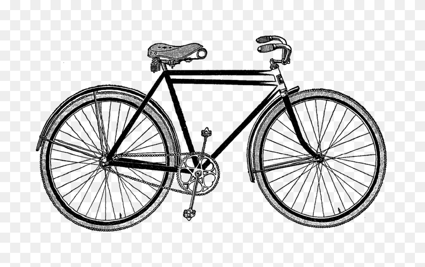 1600x962 Цифровой Штамп Дизайн Старинных Велосипедов Иллюстрации Произведения Искусства - Старый Книжный Клипарт