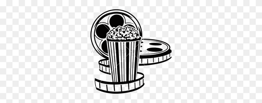 260x272 Dinner Movie Popcorn Clipart - Cup Clipart Black And White