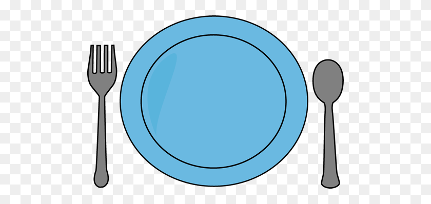 500x338 Dinner Plate And Utensils Clip Art - Lunch Clipart PNG