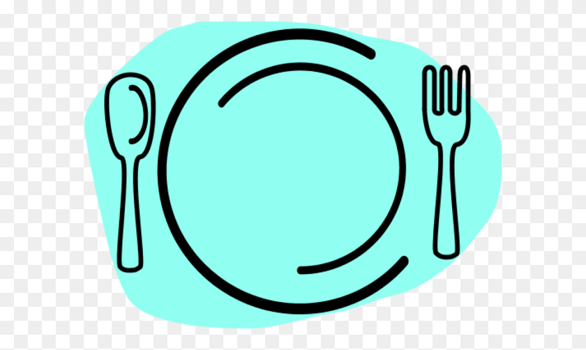 600x442 Dinner Plate With Spoon And Fork Vector Clip Art - Spoon And Fork Clipart