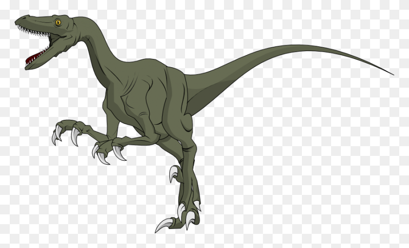 873x503 Клипарт Динозавр Велоцираптор - Бесплатный Клипарт Милого Динозавра