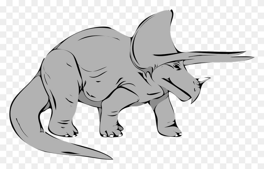 960x589 Динозавры Динозавры - Черно-Белый Клипарт Динозавров