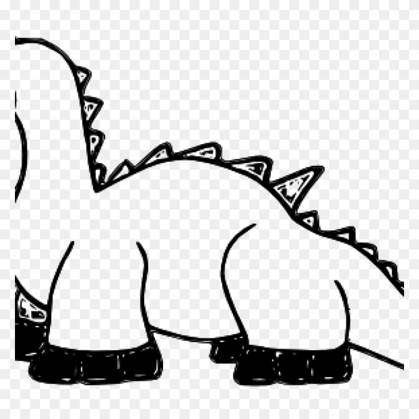 1024x1024 Векторный Клипарт Динозавров - Черно-Белый Клипарт Динозавров
