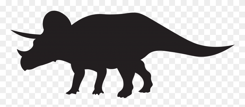 8000x3165 Динозавр Трицератопс Силуэт Png Картинки Галерея - Трицератопс Клипарт