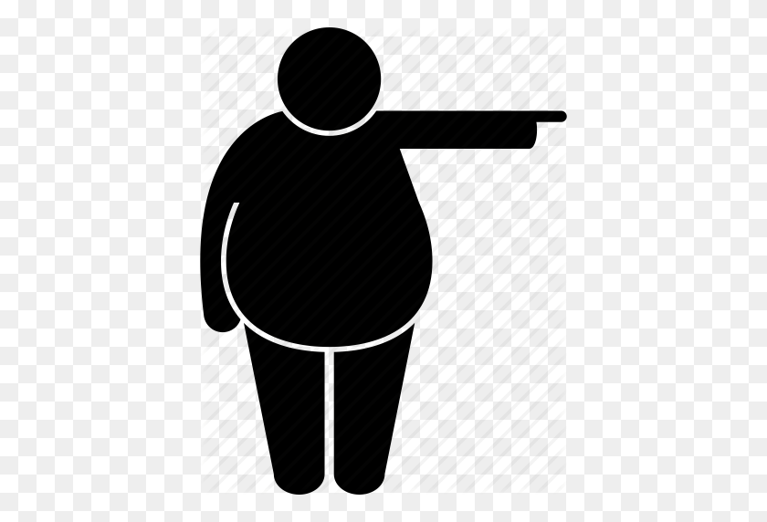 402x512 Direction, Fat, Man, Pointing Icon - Fat Man PNG