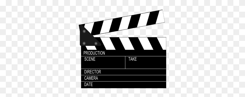 300x272 Director Movie Clapper Board Clip Art - Movie Marquee Clipart