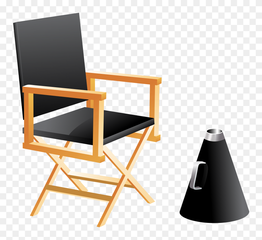 8000x7289 Directors Chair And Megaphone Png Clip Art - Megaphone PNG