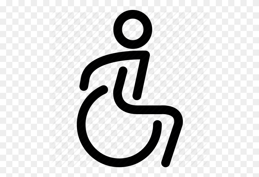 512x512 Инвалидность, Инвалид, Инвалидность, Навигация, Знак, Значок Туалета - Знак Инвалидности Png