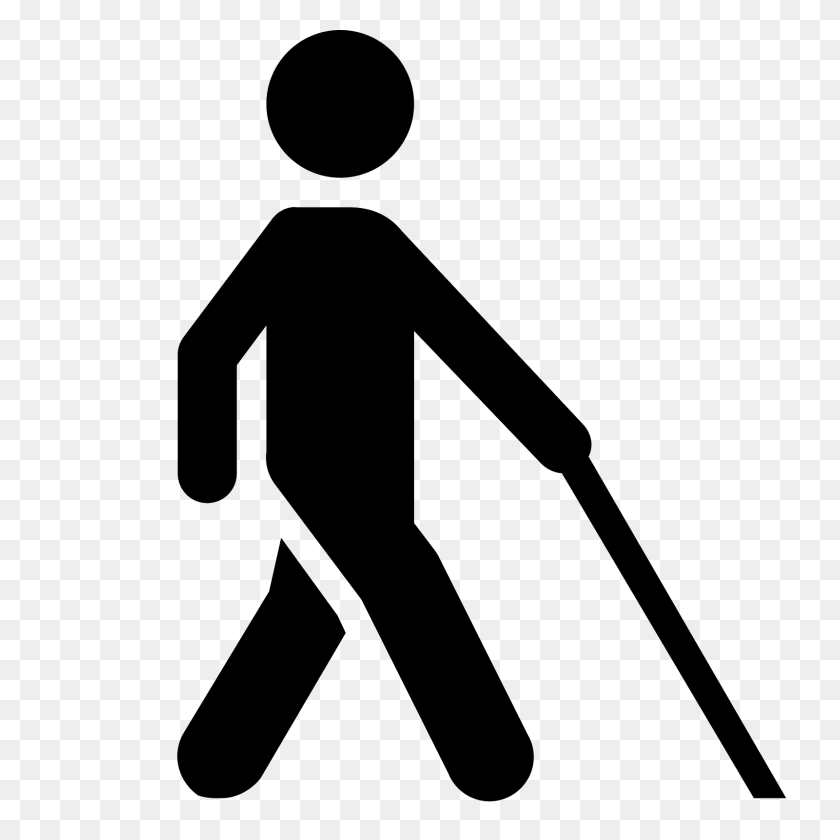 1600x1600 Disabled Access Icon - Walking Silhouette PNG