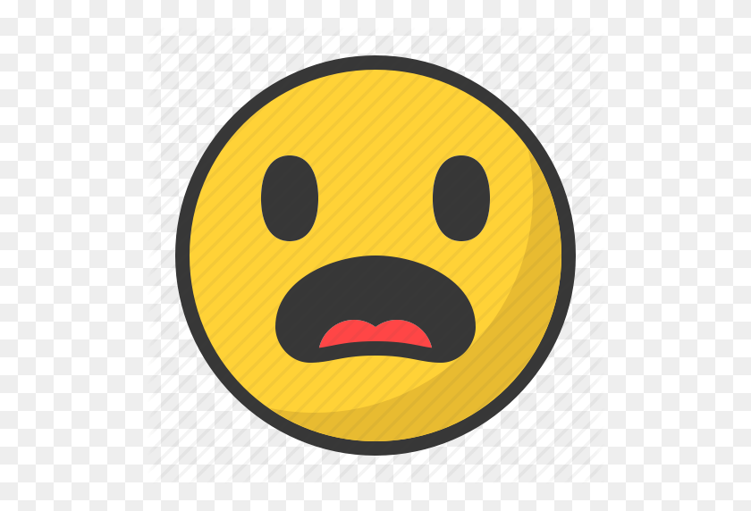 512x512 Decepcionado, Emoji, Emoticon, Asustado, Sorprendido Icono - Asustado Emoji Png