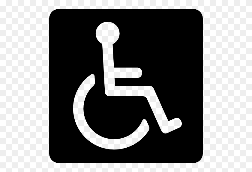 512x512 Discapacidad, Discapacitado, Discapacidad, Signos, Cuadrado, Señal, Signo - Cuadrado Negro Png